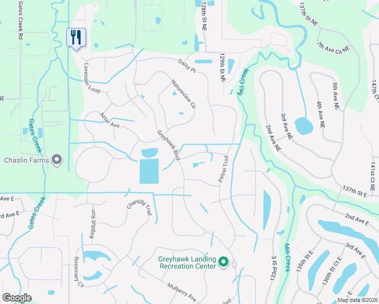 map of restaurants, bars, coffee shops, grocery stores, and more near 12731 Penguin Drive in Bradenton