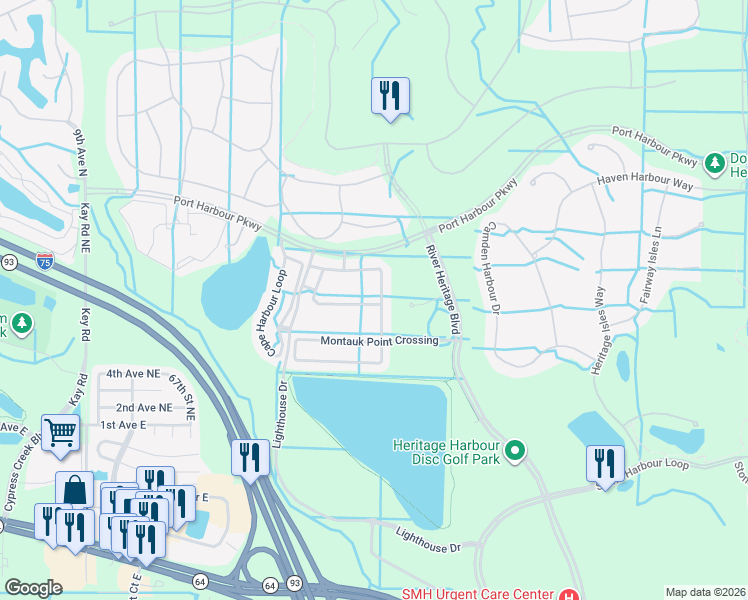 map of restaurants, bars, coffee shops, grocery stores, and more near 7063 Chatum Light Run in Bradenton