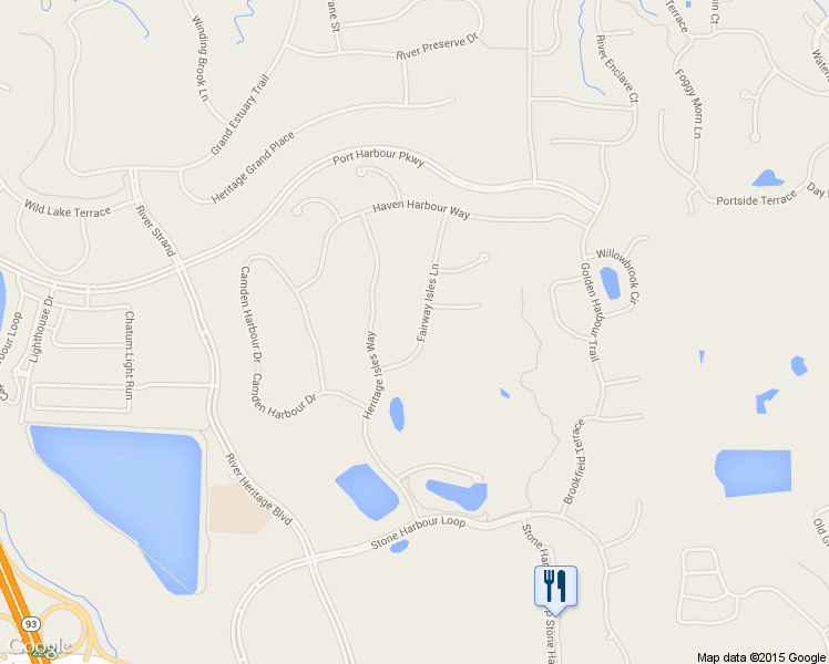 map of restaurants, bars, coffee shops, grocery stores, and more near 350 Fairway Isles Lane in Bradenton
