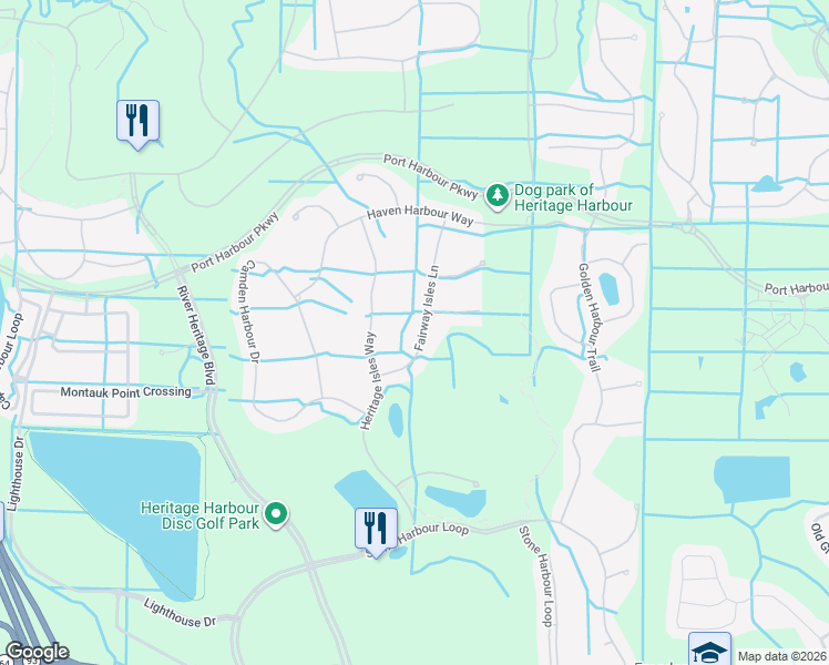 map of restaurants, bars, coffee shops, grocery stores, and more near 350 Fairway Isles Lane in Bradenton