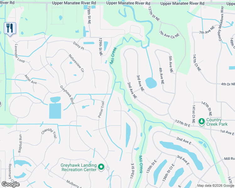 map of restaurants, bars, coffee shops, grocery stores, and more near 303 Blackbird Court in Bradenton