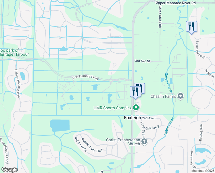 map of restaurants, bars, coffee shops, grocery stores, and more near 260 Van Gogh Cove in Bradenton