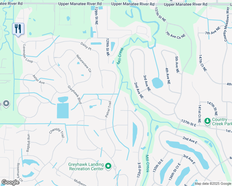 map of restaurants, bars, coffee shops, grocery stores, and more near 279 Petrel Trail in Bradenton