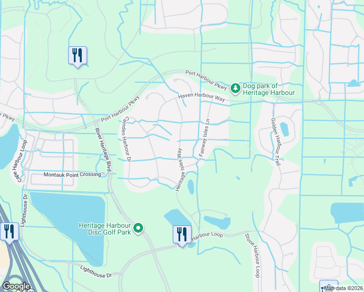 map of restaurants, bars, coffee shops, grocery stores, and more near 308 Heritage Isles Way in Bradenton