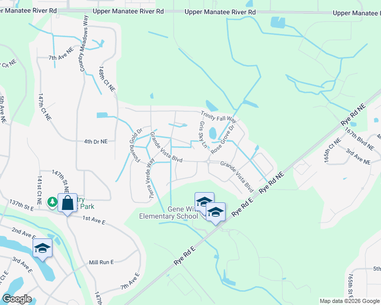 map of restaurants, bars, coffee shops, grocery stores, and more near 15222 Agave Grove Place in Bradenton