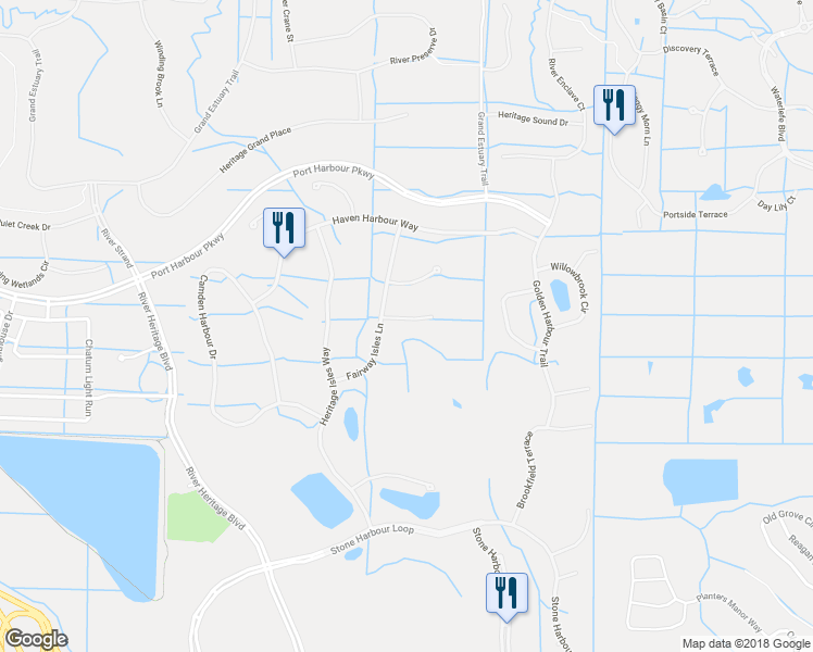map of restaurants, bars, coffee shops, grocery stores, and more near 8312 Eagle Isles Place in Bradenton
