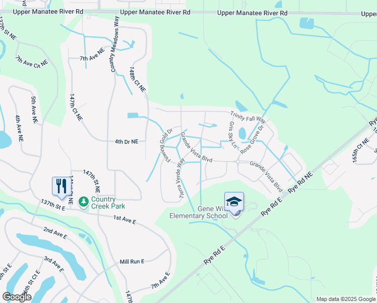 map of restaurants, bars, coffee shops, grocery stores, and more near 364 Grand Vista Boulevard in Bradenton