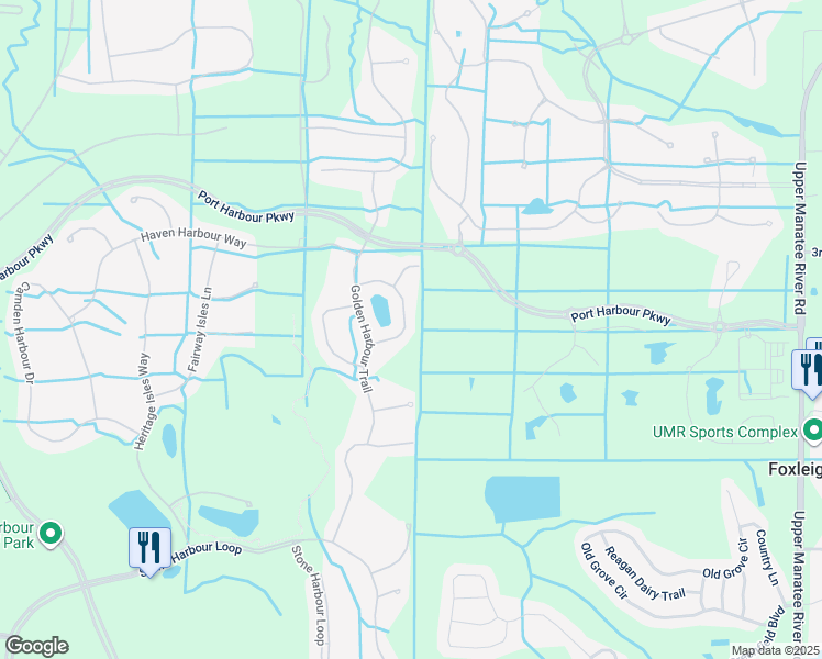 map of restaurants, bars, coffee shops, grocery stores, and more near 9032 Willowbrook Circle in Bradenton