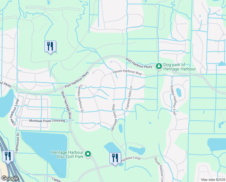 map of restaurants, bars, coffee shops, grocery stores, and more near 246 Heritage Isles Way in Bradenton