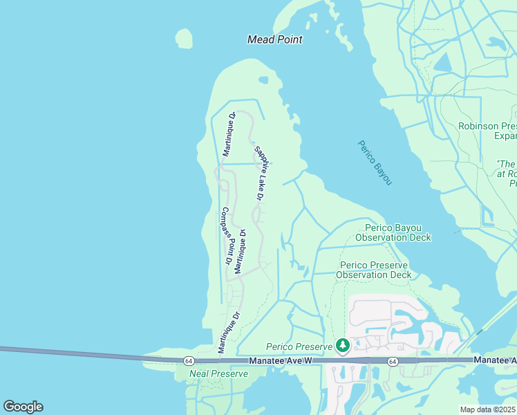map of restaurants, bars, coffee shops, grocery stores, and more near 276 Sapphire Lake Drive in Bradenton