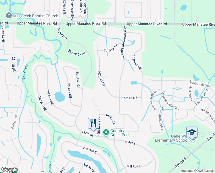 map of restaurants, bars, coffee shops, grocery stores, and more near 429 147th Court Northeast in Bradenton