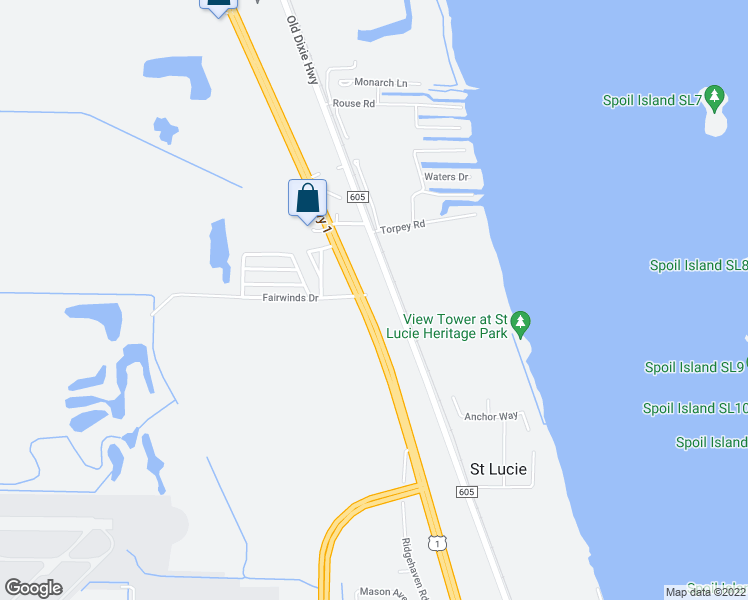 map of restaurants, bars, coffee shops, grocery stores, and more near 3998 U.S. 1 in Fort Pierce
