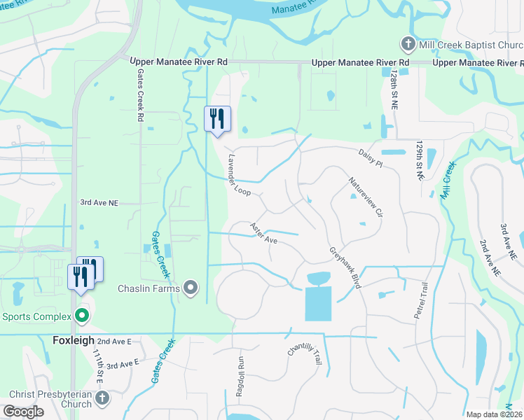 map of restaurants, bars, coffee shops, grocery stores, and more near 12359 Lavender Loop in Bradenton
