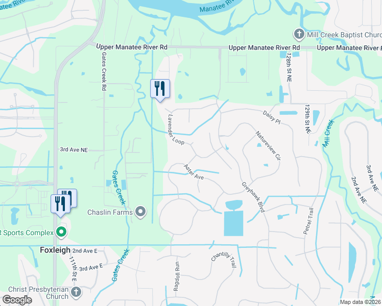 map of restaurants, bars, coffee shops, grocery stores, and more near 12359 Lavender Loop in Bradenton