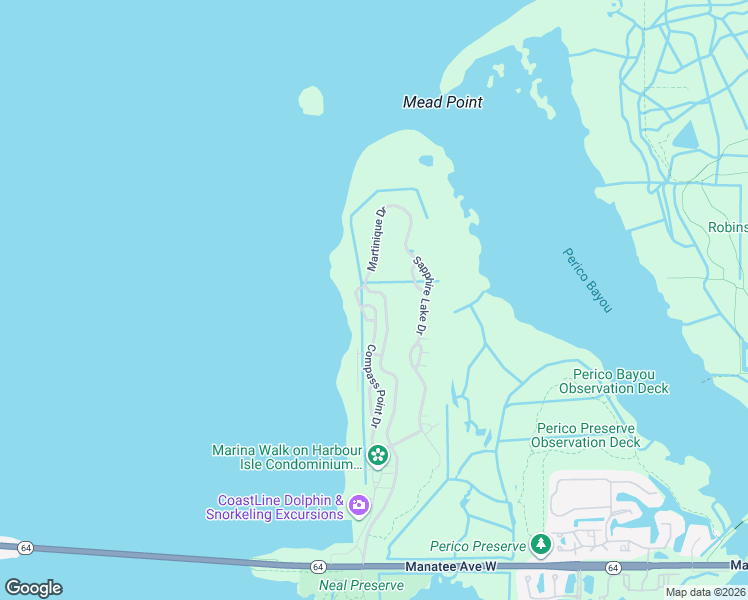 map of restaurants, bars, coffee shops, grocery stores, and more near 278 Saint Lucia Drive in Bradenton