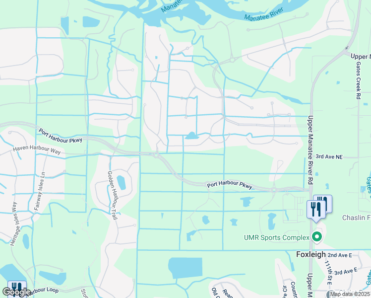 map of restaurants, bars, coffee shops, grocery stores, and more near 9720 Portside Terrace in Bradenton