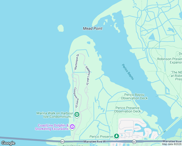 map of restaurants, bars, coffee shops, grocery stores, and more near 241 Sapphire Lake Drive in Bradenton