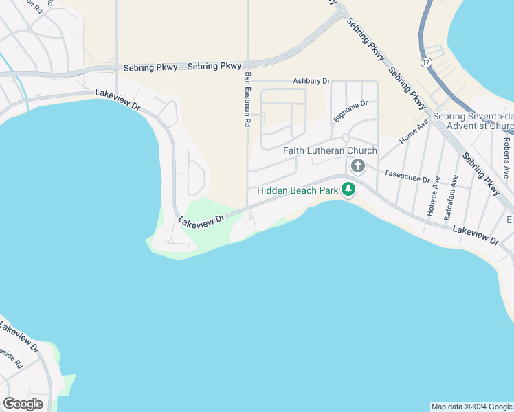 map of restaurants, bars, coffee shops, grocery stores, and more near 2941 County Road 634 in Sebring