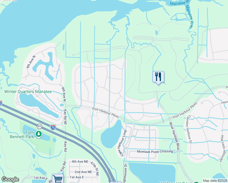 map of restaurants, bars, coffee shops, grocery stores, and more near 6745 Wild Lake Terrace in Bradenton