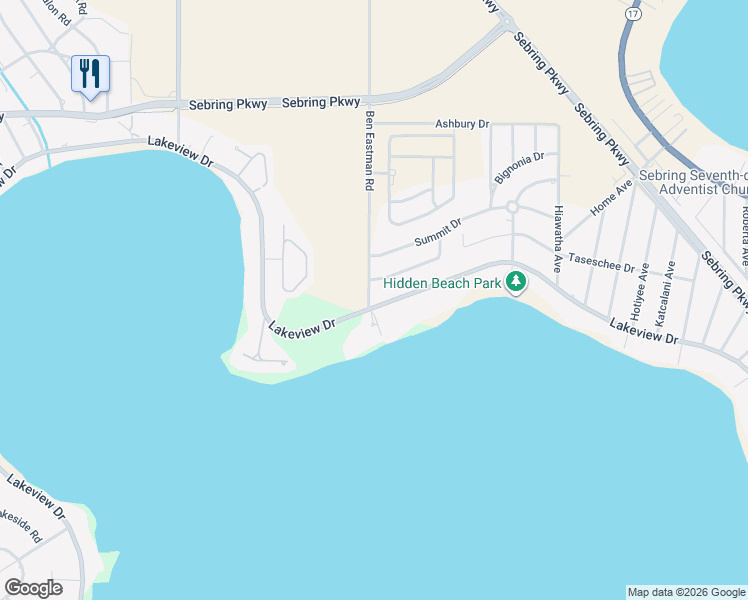 map of restaurants, bars, coffee shops, grocery stores, and more near 2903 Orange Grove Drive in Sebring