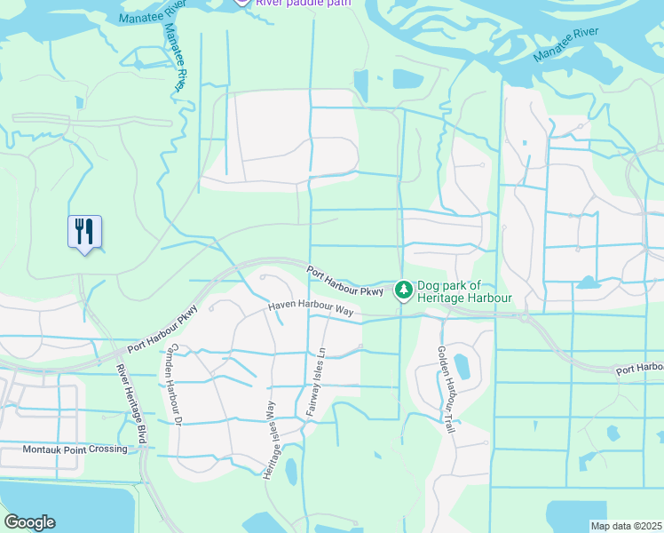 map of restaurants, bars, coffee shops, grocery stores, and more near 8405 Port Harbour Parkway in Bradenton