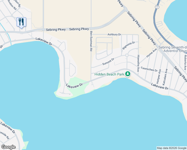 map of restaurants, bars, coffee shops, grocery stores, and more near 2903 Orange Grove Drive in Sebring