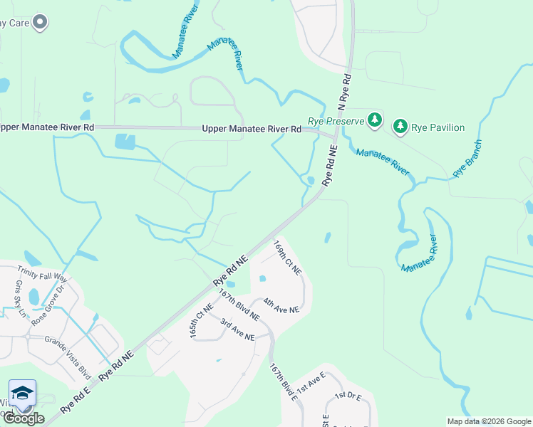 map of restaurants, bars, coffee shops, grocery stores, and more near 520 North Rye Road in Bradenton