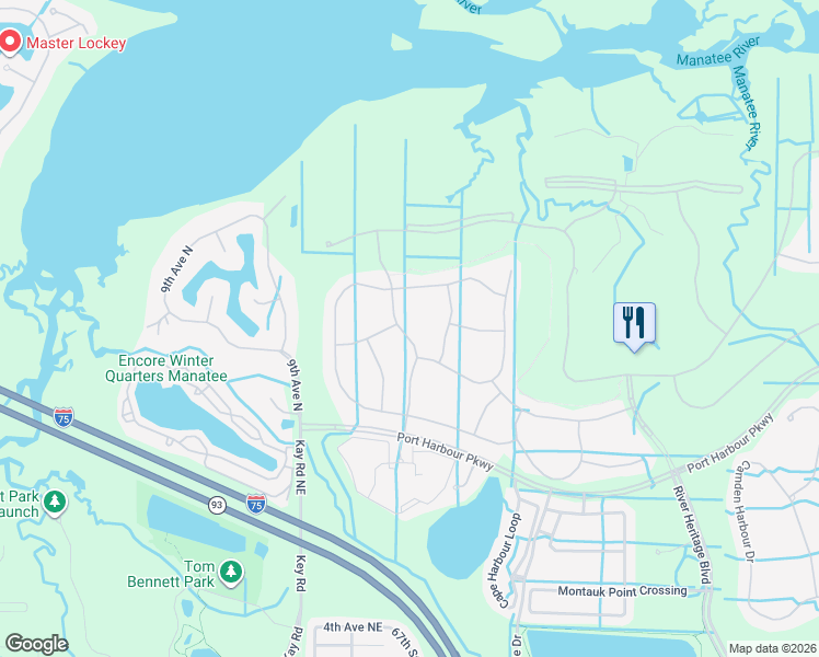map of restaurants, bars, coffee shops, grocery stores, and more near 305 Heritage Preserve Run in Bradenton