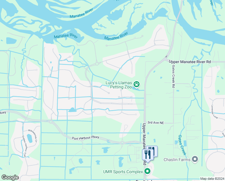 map of restaurants, bars, coffee shops, grocery stores, and more near 10213 Discovery Terrace in Bradenton