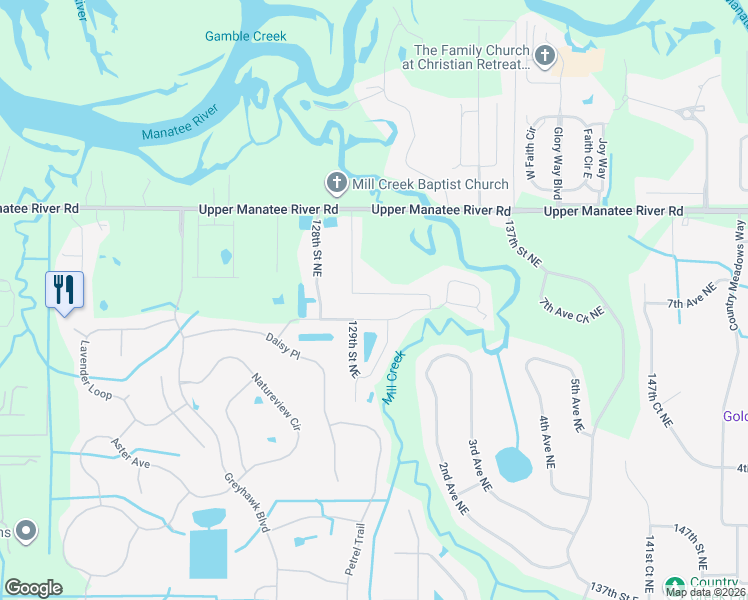 map of restaurants, bars, coffee shops, grocery stores, and more near 754 129th Street Northeast in Bradenton