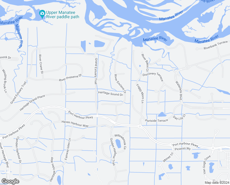 map of restaurants, bars, coffee shops, grocery stores, and more near 9009 Heritage Sound Drive in Bradenton