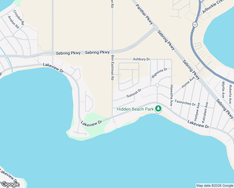 map of restaurants, bars, coffee shops, grocery stores, and more near 2818 Summit Drive in Sebring