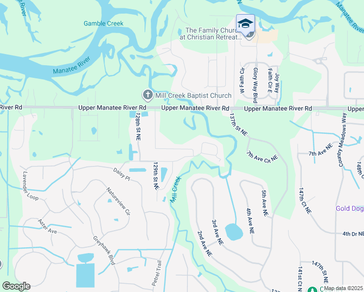 map of restaurants, bars, coffee shops, grocery stores, and more near 722 129th Street Northeast in Bradenton