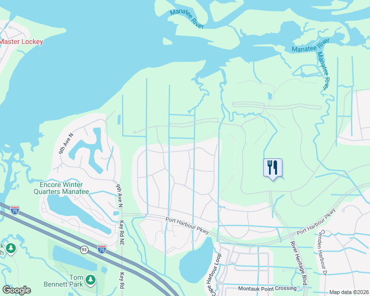 map of restaurants, bars, coffee shops, grocery stores, and more near 6450 Willowshire Way in Bradenton