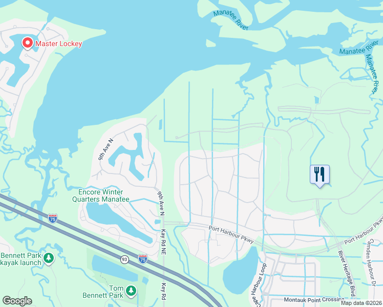 map of restaurants, bars, coffee shops, grocery stores, and more near 6524 Willowshire Way in Bradenton