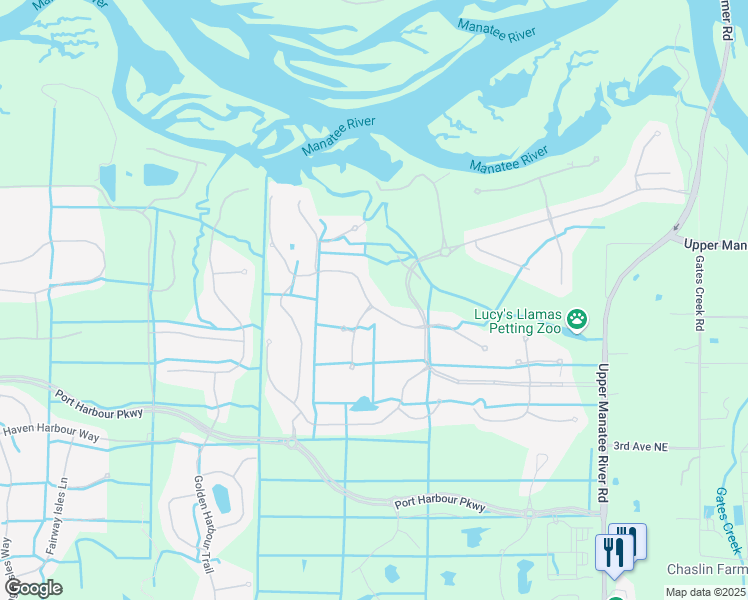map of restaurants, bars, coffee shops, grocery stores, and more near 9727 Discovery Terrace in Bradenton