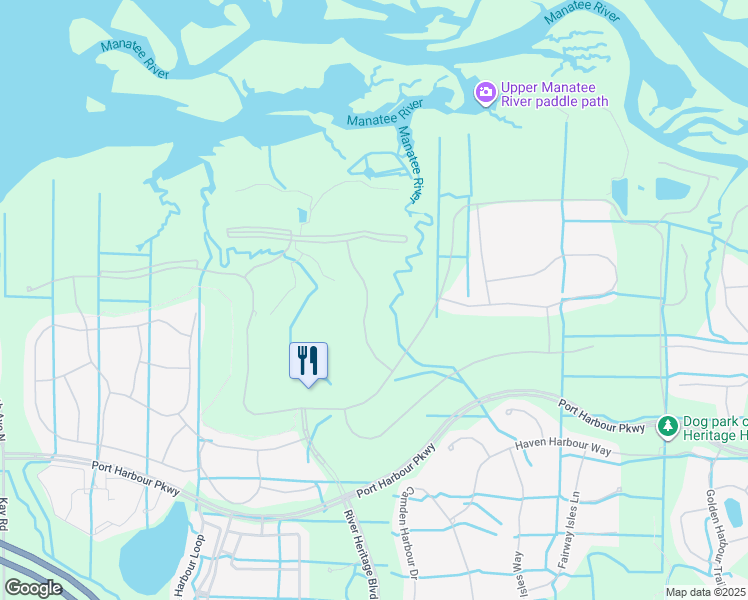 map of restaurants, bars, coffee shops, grocery stores, and more near 411 Winding Brook Lane in Bradenton