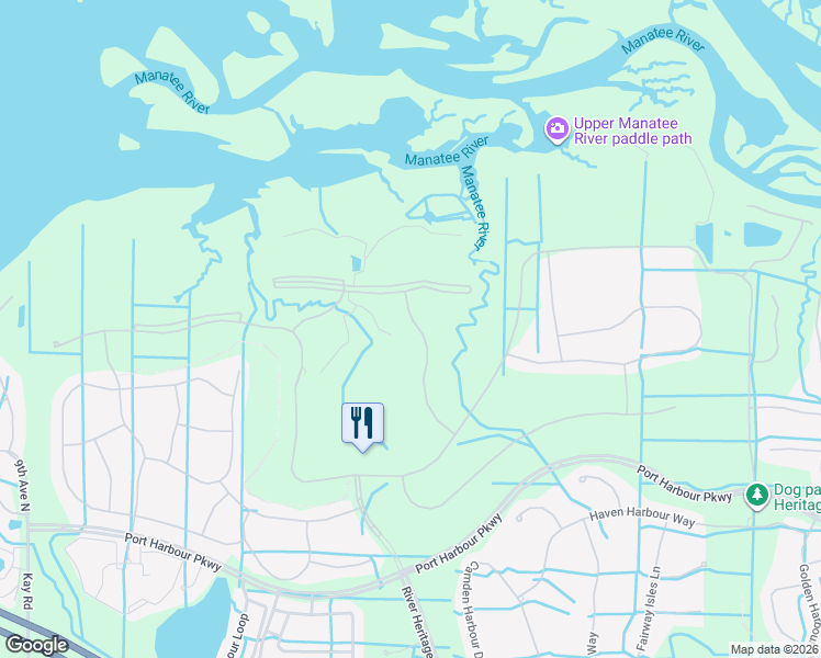 map of restaurants, bars, coffee shops, grocery stores, and more near 424 Winding Brook Lane in Bradenton