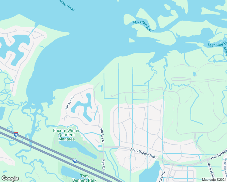map of restaurants, bars, coffee shops, grocery stores, and more near 6411 Grand Estuary Trail in Bradenton