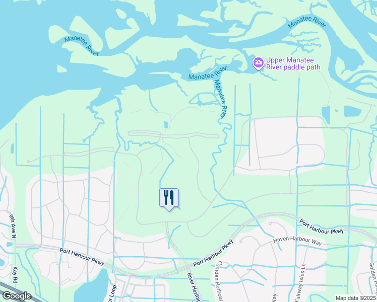 map of restaurants, bars, coffee shops, grocery stores, and more near 502 Winding Brook Lane in Bradenton