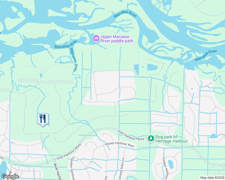map of restaurants, bars, coffee shops, grocery stores, and more near 8720 River Preserve Drive in Bradenton