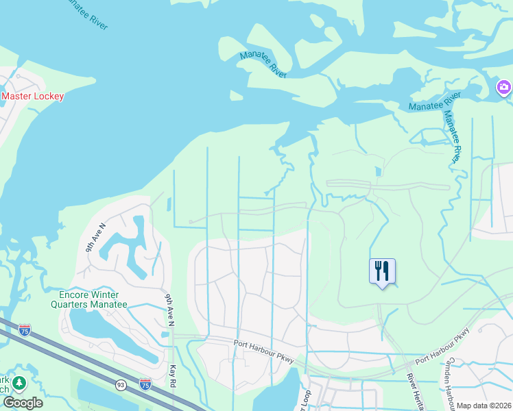map of restaurants, bars, coffee shops, grocery stores, and more near 6704 Grand Estuary Trail in Bradenton