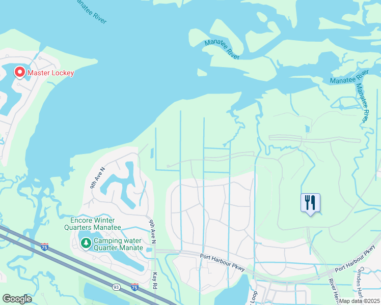 map of restaurants, bars, coffee shops, grocery stores, and more near 6508 Grand Estuary Trail in Bradenton