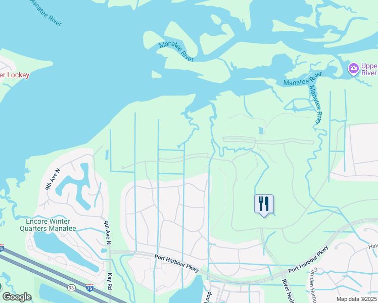 map of restaurants, bars, coffee shops, grocery stores, and more near 6807 Grand Estuary Trail in Bradenton