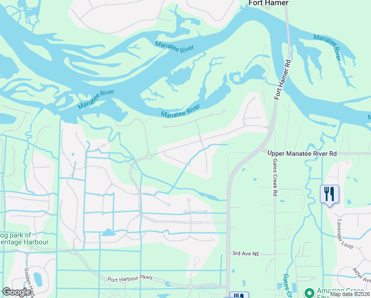 map of restaurants, bars, coffee shops, grocery stores, and more near 10505 Winding Stream Way in Bradenton