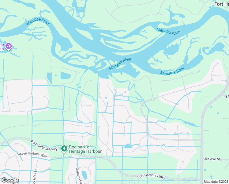 map of restaurants, bars, coffee shops, grocery stores, and more near 919 River Basin Court in Bradenton