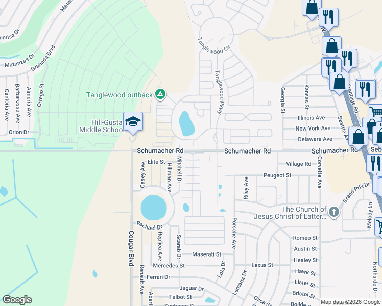map of restaurants, bars, coffee shops, grocery stores, and more near 4343 1st Street in Sebring