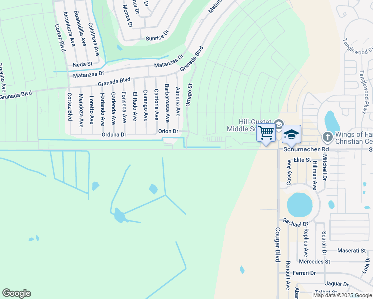 map of restaurants, bars, coffee shops, grocery stores, and more near 6109 Schumacher Road in Sebring