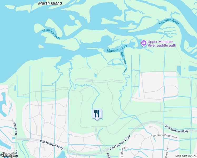 map of restaurants, bars, coffee shops, grocery stores, and more near 7149 River Hammock Drive in Bradenton