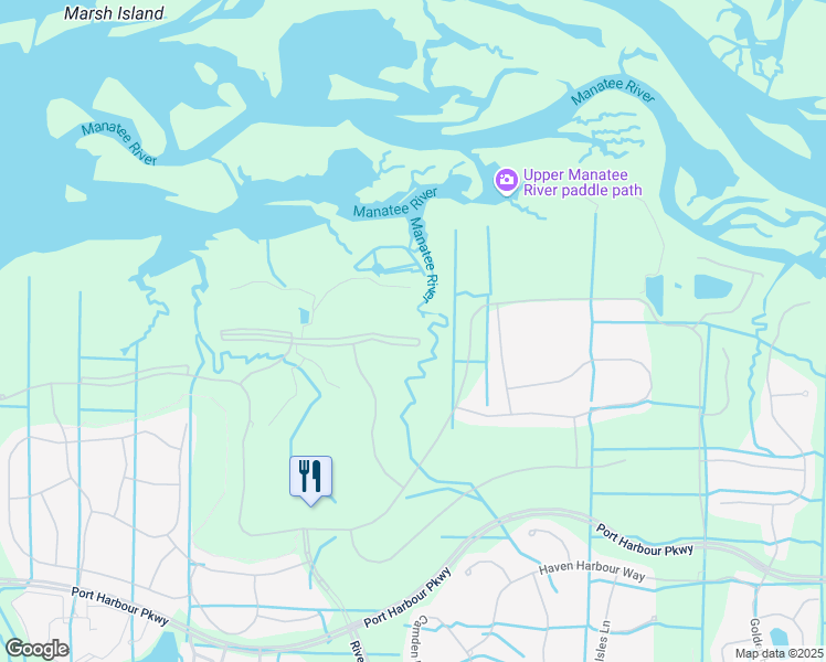 map of restaurants, bars, coffee shops, grocery stores, and more near 7315 River Hammock Drive in Bradenton
